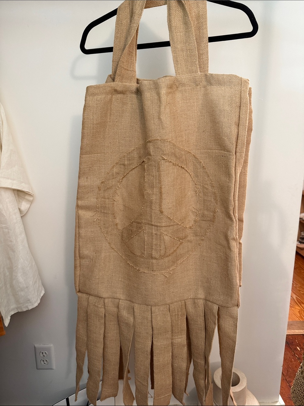 Oversized beach tote with fringe.  Boho